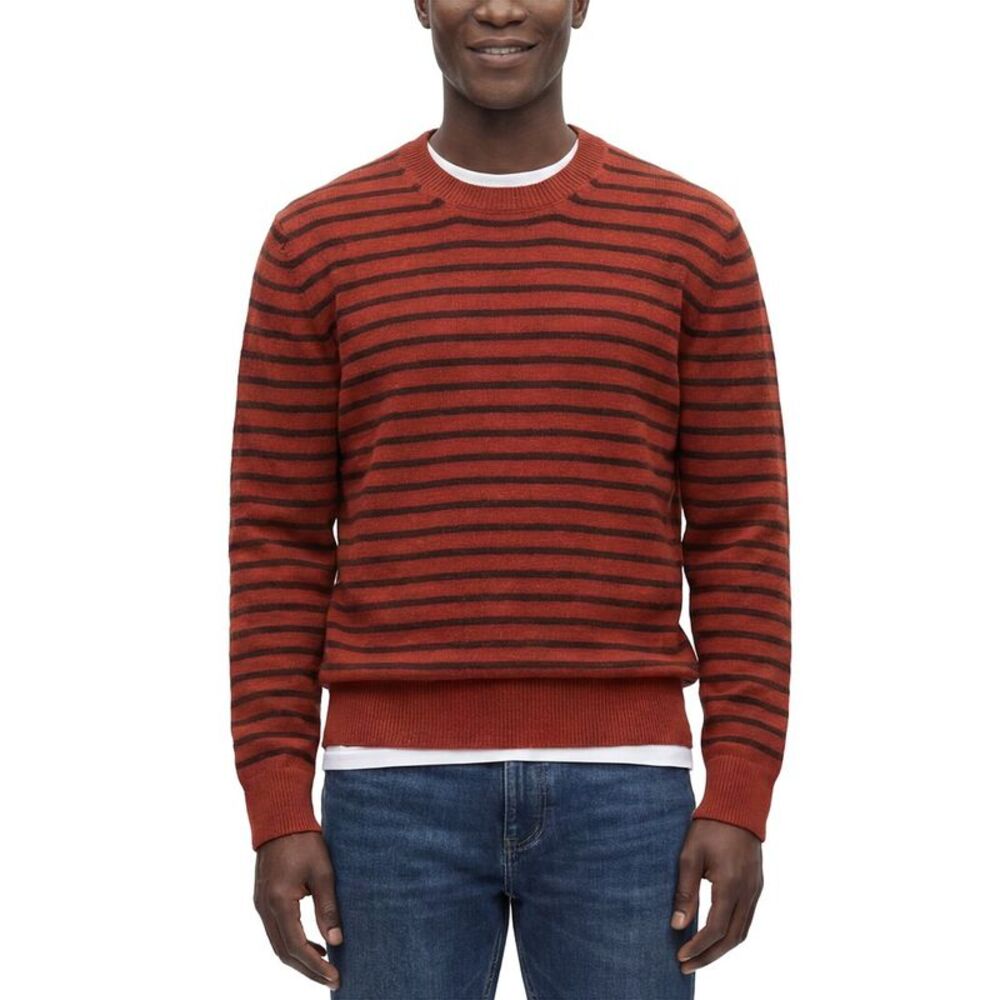 Todd Snyder Mens  Wool Striped Crewneck Sweater, Red